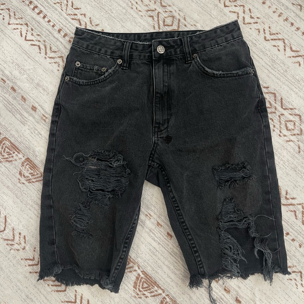 Ksubi Black Distressed Denim Shorts - Picture 3 of 3